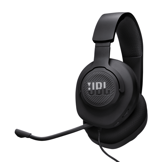 JBL Quantum 100M2 - Black - Wired over-ear gaming headset with detachable mic and mute option - Hero